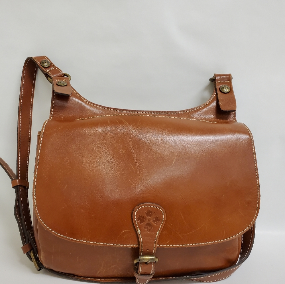 Patricia Nash Brown London Saddle Crossbody